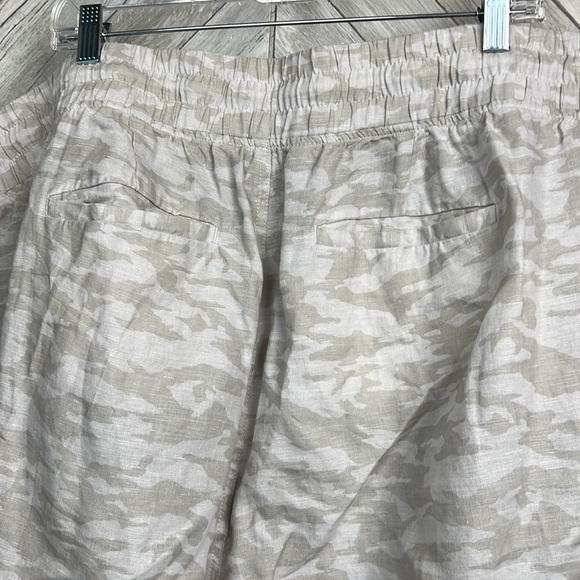 Athleta Cabo Tide Linen Jogger Pants Neutral Camo Print Size 24 - Picture 5 of 8